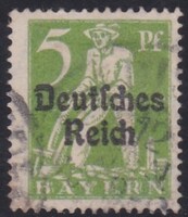 Deutsches Reich Bayern 5 Pf Régi Bélyeg 1920