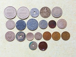 Románia 20 db Régi Érme 2 5 10 25 50 Bani 1 2 5 20 50 100 Lej Lei 1900-1957