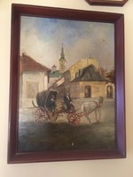 Paraszti városi talán Szentendre csendélet legjobb tudomásom szerint festmény egy fa lapon van rajta
