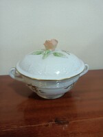 Eladó Herendi csipkebogyós (hecsedli) mintás füles cukortartó / bonbonier/ porcelán/.