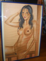 SZEXI NŐ  PASZTELL Technikával  .  .69 X 45 cm . SZIGNÓZOTT  . JELZETT , PASZTELL .