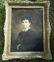 Emil Wünsche - Fiatal hölgy portré 1884