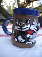 Komisz macskák kerámia bögre