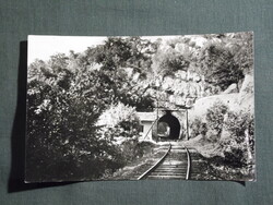 Képeslap,Zirc,Bakonyi táj,Csuha völgy vasúti alagút látkép,részlet,1960-