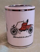 Old mobilos gyertyatartó, veterán autós porcelán (M6071)