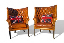 Gyönyörű chesterfield Wingback fotel pár B321