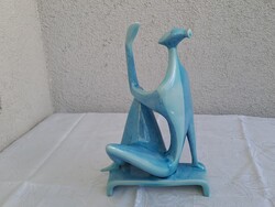 1,-Ft Nagyon ritka Zsolnay alapmázas Török János nagyméretű napimádó figura