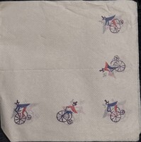 Retró, biciklis mintás vintage szalvéta