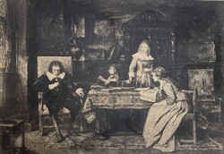 Munkácsy Mihály(1844-1900) -C.J.L.Courtry(1846-1897) A vak Milton az Elveszett Paradicsomot diktálja