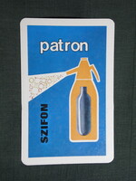 Kártyanaptár,Szifonpatron,Szénsavtermelő vállalat,Répcelak,grafikai,1977