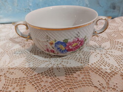 Hollóházi Hajnalka mintás, porcelán leveses csésze