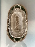 Antik ezüstözött fonott fém filigrán kínálók, kézi munkával készítve!