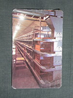 Kártyanaptár,MMG,Mosonmagyaróvár mezőgazdasági gépgyár,húscsibe ketrec,1977