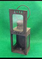 Antik vaslemezes vasúti gyertyás lámpa 19 sz közepe