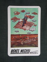 Kártyanaptár,Békés megyei Népújság,napilap,újság,magazin,grafikai,1977