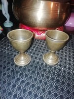 Antik réz poharak képeken látható állapotban van 2db