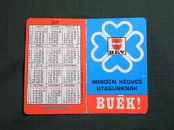 Kártyanaptár,BKV közlekedési vállalat,Budapest,Metró vonalak,1977