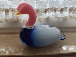 Szobor, muránói kacsa eladó. Tömör és egy darabból fújta ki a mester. 20 x 16 cm és 2 kg.
