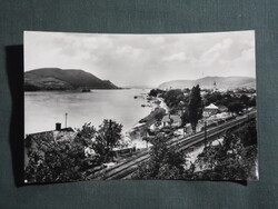 Képeslap,Szob,Dunakanyar,kikötő,vasút,község látkép,részlet, 1961-