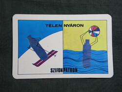 Kártyanaptár,Szifonpatron,Szénsavtermelő vállalat,Répcelak,grafikai,1977