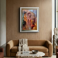 Buday Mihály: Aracsi legenda - keretezve 82x62cm - alkotás: 70x50cm - M26/741