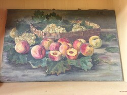 Olajfestmény gyümölcscsendélet 20. század első fele.   62X40 cm