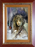 Buday Mihály: Az élet szép- keretezve 40x30cm - alkotás: 30x20cm - h-25-fna