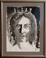 Borsos Miklós: Balaton tündére (Királylány), 1986 - tus, keretezve