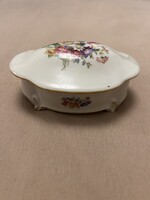 Ilmenau Graf von Henneberg porcelán ékszertartó doboz fedővel – Németország, kb. 1960