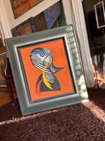 Orbán Attila , absztrakt festmény, akril vászon, 2007