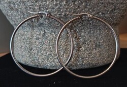 Karika fülbevaló, női ezüst színű – nemesacél, 4,5 cm – Antiallergén.Minimalista