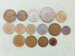 Jugoszlávia 15 db Különböző Érme 5 10 20 50 Para 1 2 10 50 Dínár 1925-1987