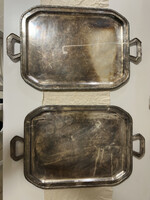 Duna Intercontinental ezüstözött felszolgálótálca - monogramal, fémjelzéssel - 2DB