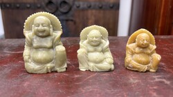 Csodálatos kő Buddha szobor. (3 db), keleti, ázsiai, japán, buddhista