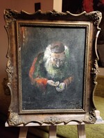 Tunyogi Dénes: A rabbi szerencséje c. Festménye