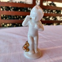 Régi  porcelán meztelen gyermek/angyal- nipp, figura, vitrindísz- vintage