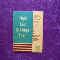 Funk und Tanz. Schlagertexte (Heft 13) - NDK sláger szöveggyűjtemény 1960.