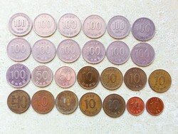Dél-Korea 26 db Különböző Érme 10 50 100 Won 1975-2010