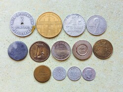 13 db Különböző Zseton Bárca Token Ausztria Szlovákia Portugália Svájc Németország