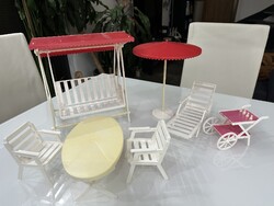 Retro Locomo játék kerti bútor szett Barbie babához