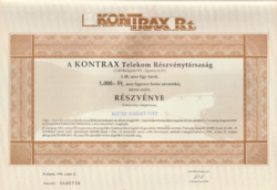 Kontrax telekom részvéntársaság névre szóló 1000 Ft-os részvénye
