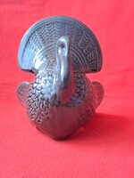 Jelzett, art deco páva (pulyka?) porcelán figura