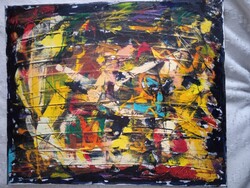 Kortárs Absztrakt festmény - Olaj, vászon - 50 cm x 60 cm lakkozva!!!