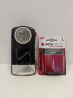 Régi Mirköz vasutas - rendőr két színű elem lámpa zseb lámpa