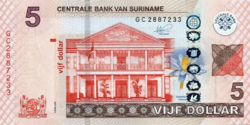 Suriname 5 dollár 2020 UNC