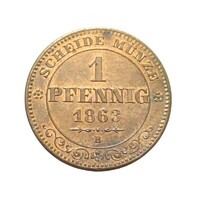 Németország,1 pfennig 1863 B - Szászország EF+ réz