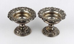 1Y065 Antik 1846-os 13 latos bécsi ezüst talpas tálka pár 171 g