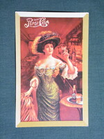 Kártyanaptár,PEPSI üdítőital,Pécs sörgyár,sörfőzde,grafikai,női modell,plakát reklám anno,1978, (1)