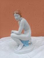 Antik Herendi akt figura, 1930, Lux Elek tervezte