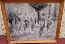 Bokros László (1928-2017) Waiting People
